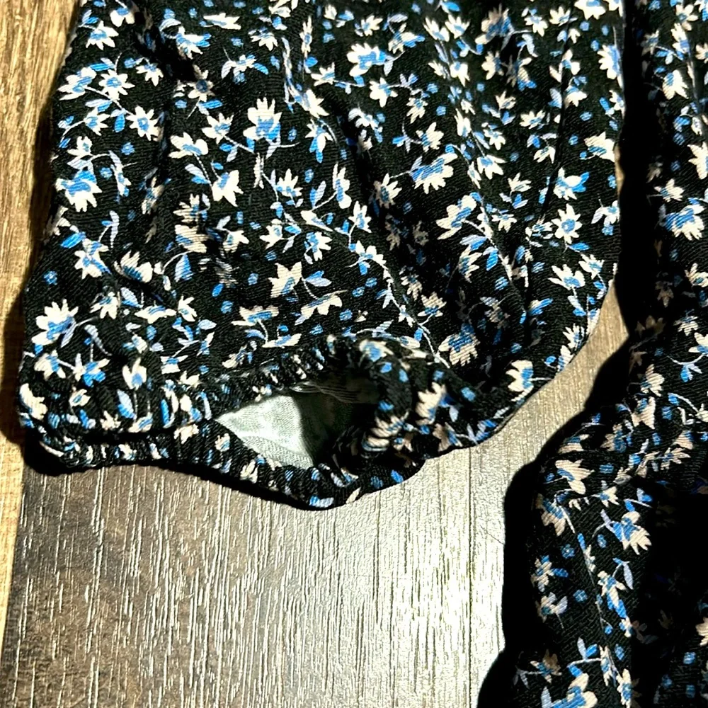Zara Girls Black and Cream Flower Dress